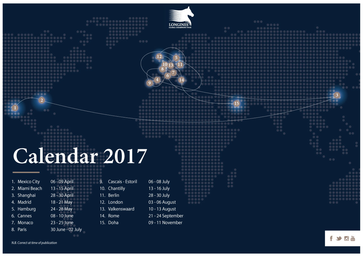 Kalender Longines Global Champions Tour bekend