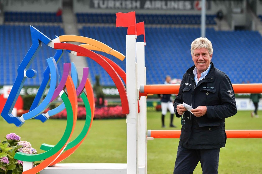 Walking the course with Rothenberger, the Aachen course designer: "Between three and five riders in the jump-off would be perfect for me".