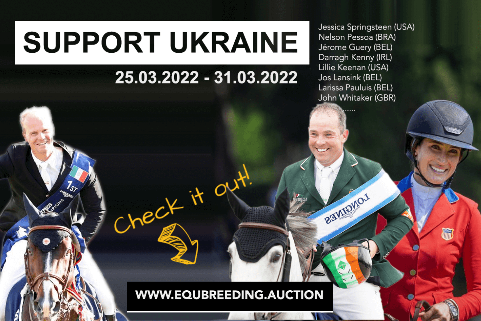 Top riders auction lessons and memorabilia for Ukraine