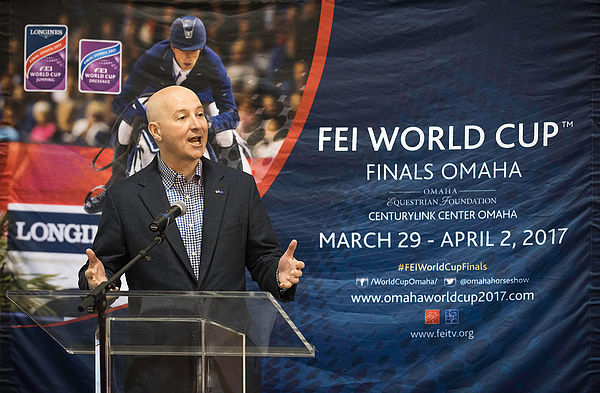 Nebraska Governor Pete Ricketts Welcomes International Horses  for FEI World Cup™ Finals Omaha 2017