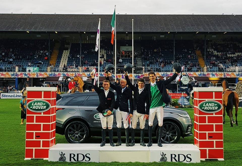 Irish riders feature in share of top prize in Dublin Horse Show Puissance while Kenny and Coyle back in winners circle