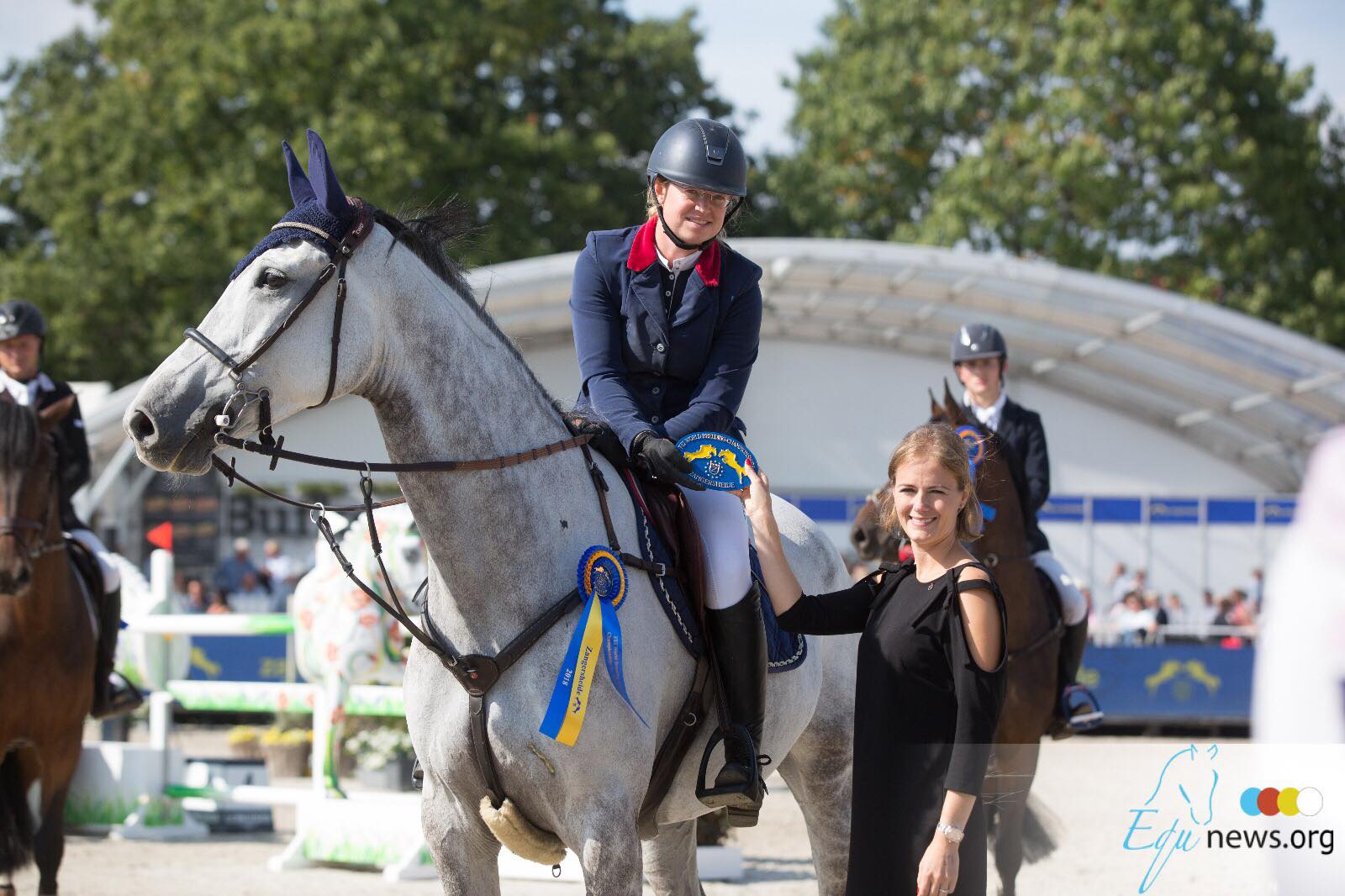 Catch Me Z and Julia Gorski win second qualifier seven year old horses at Zangersheide