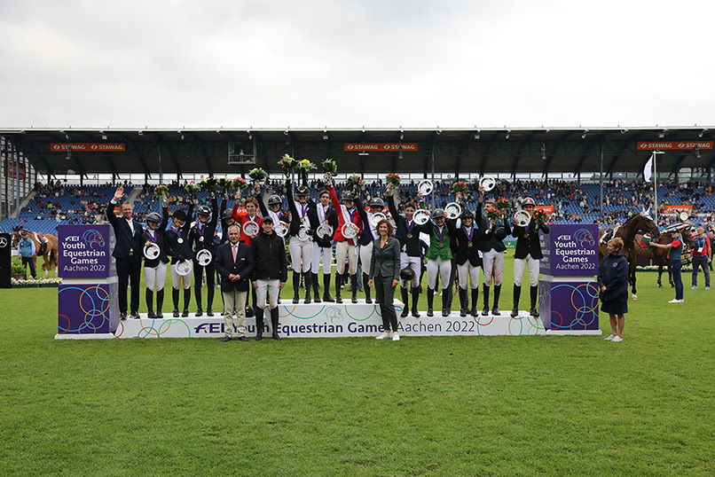 North America wins the FEI Youth Equestrian Games 2022 in Aachen in the jump-off against Europe and Africa