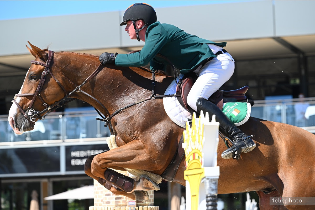 Ireland’s Jason Foley and Cnoc Rua Chinook to the top in round one  for the Young RidersI