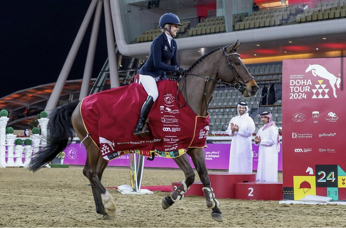 Exciting Jump-off in the CSI5* 1.50m Longines Ranking of Doha results in victory for Evelina Tovek and Moeboetoe v/d Roshoeve