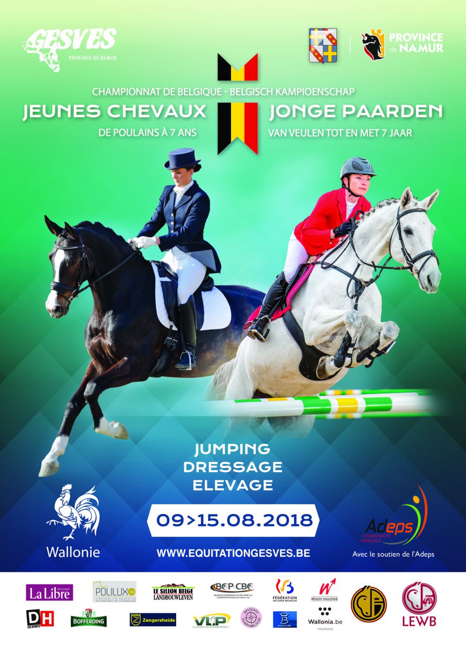 Inscrivez votre jeune cheval aux Championnats de Belgique de dressage de Gesves