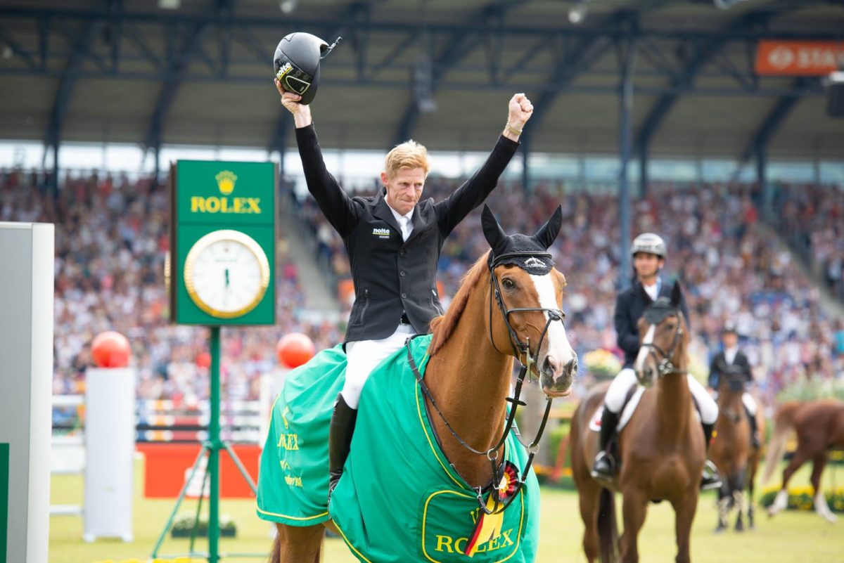 Marcus Ehning is unharmed after his fall in Aachen (but will not be competing again this weekend)